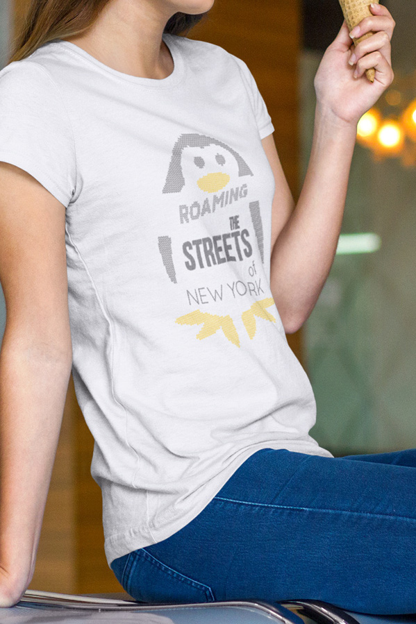 Penguin Roaming The Streets of New York T-Shirt