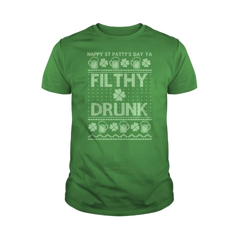 Filthy & Drunk Ugly Christmas Sweater Style Shirt