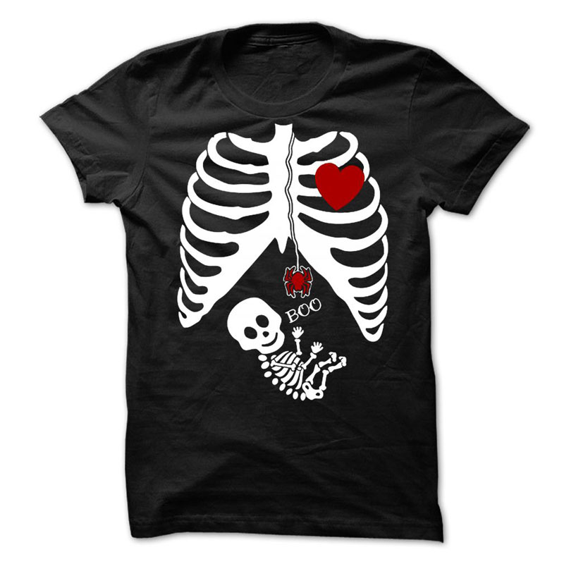 Pregnant Skeleton : Halloween T-Shirt for Pregnant Mom