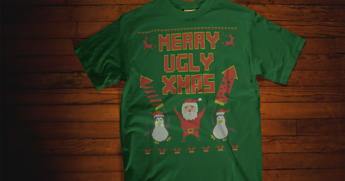 Merry Ugly Christmas : Ugly Christmas Sweater Style T-Shirt