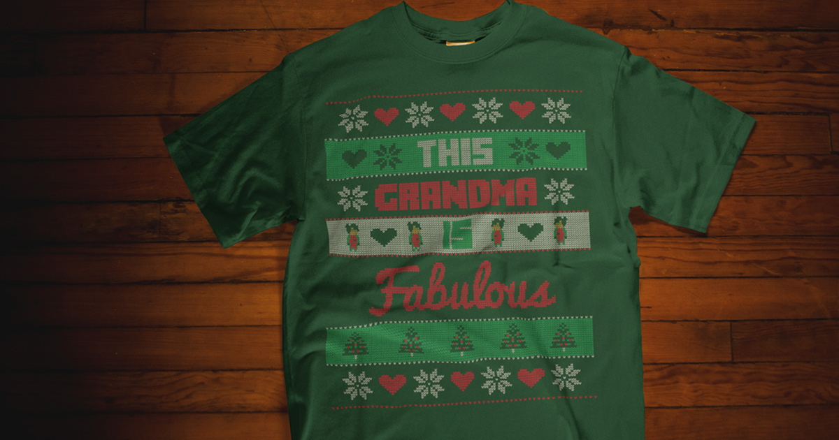 Ugly Christmas Sweater Gift for Grandma T-Shirt