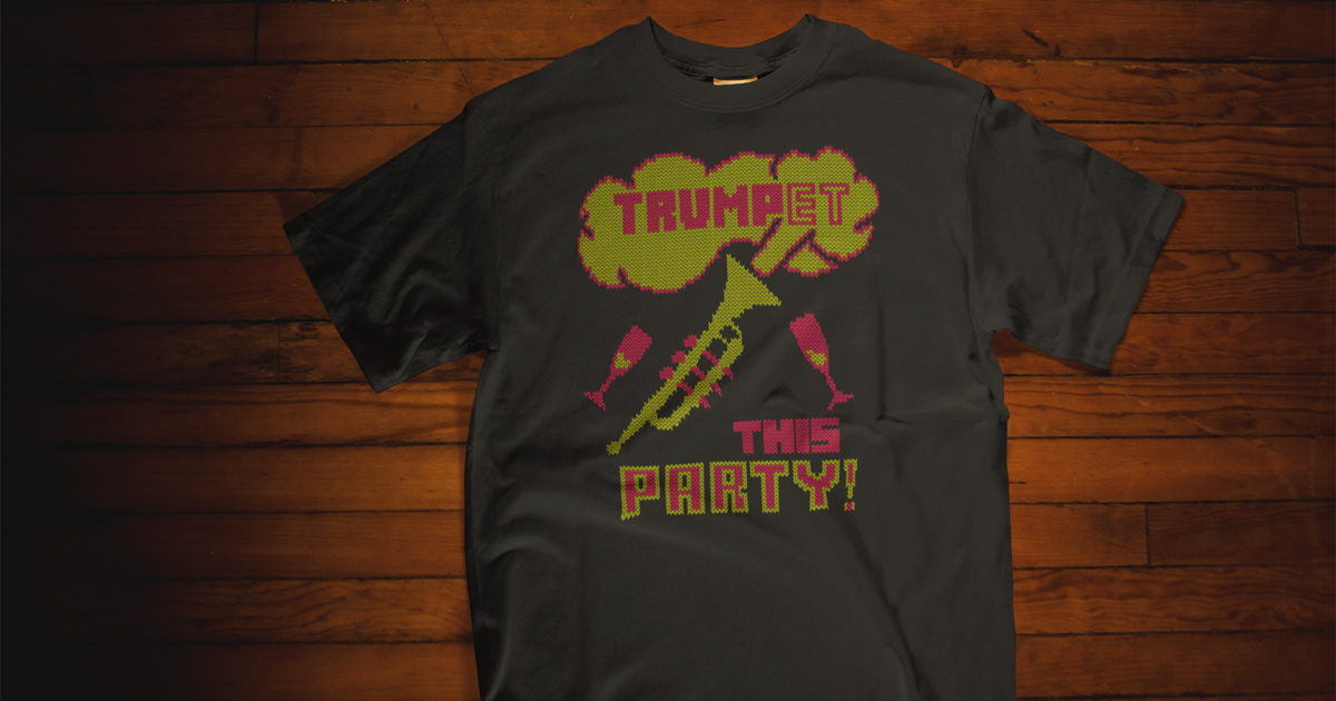 Trumpet This Party Ugly Christmas Sweater Style T-Shirt